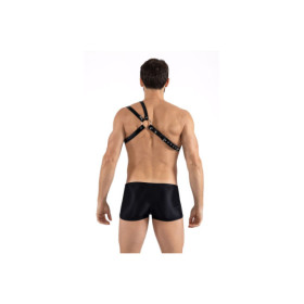 Harnais homme simili cuir double lanières sur épaule 